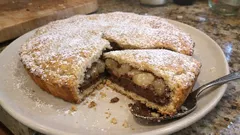Crostata coperta pere e cioccolato: frolla all’olio e ripieno cremoso