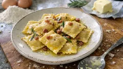 Ravioli di cotechino: l’idea di festa con burro e rosmarino, pronta da rifare a casa