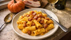 Pasta zucca e guanciale: il trucco per una crema vellutata in padella