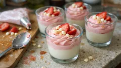 Mousse al cioccolato bianco e fragole: soffice, fresca e pronta in anticipo