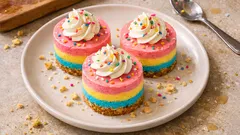 Mini cheesecake arcobaleno senza cottura: il dessert scenografico facile da preparare