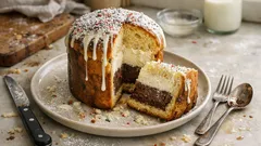 Panettone farcito al doppio cioccolato: due mousse cremose, facile da preparare prima