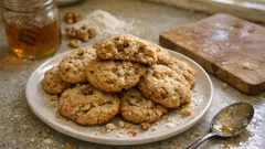 Biscotti al miele e noci senza burro: pronti in 15 minuti, fragranti e morbidi