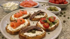 Crostini al salmone e acciughe: l’antipasto veloce che fa scena sul vassoio