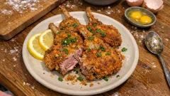 Costolette di agnello impanate e fritte al limone: croccanti fuori, tenere dentro