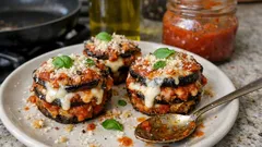 Mini parmigiane di melanzane nello stampo da muffin: pratiche e filanti