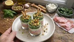 Bicchierini salati con base di grissini e tre mousse: antipasto d’effetto, pronto in anticipo