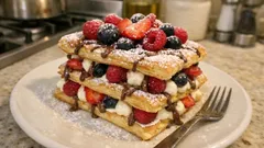 Millefoglie di Natale con Nutella e crema allo yogurt: croccante, fresca e pronta in poco tempo